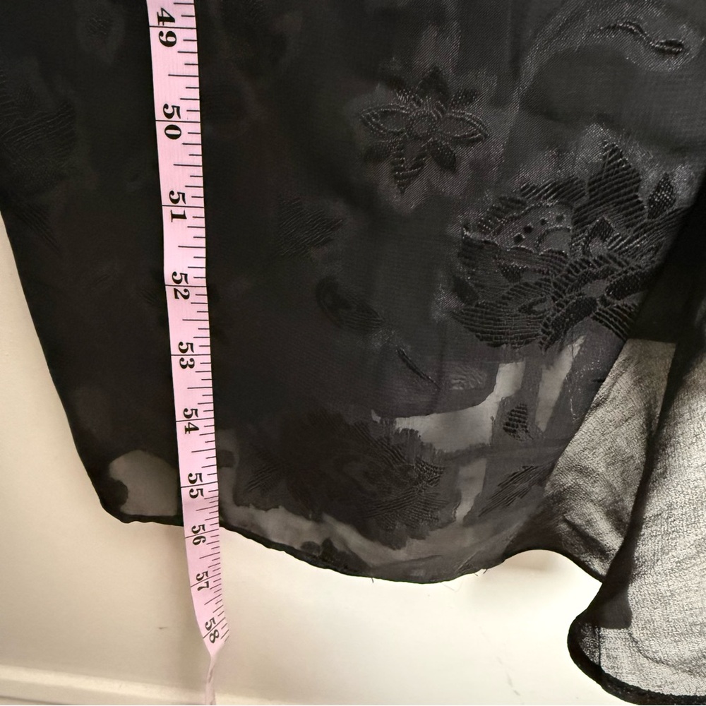 Urban Outfitters Tierra Chiffon Cowl Neck Asymmetrical Midi Black Dress Y2K M - Picture 8 of 15
